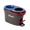 Bodenwischer VILEDA Mikrofaser 320 mm, Teleskopstiel 55–123 cm, waschbar, 360° drehbarer Kopf, schwarz/blau/rot