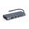 Gembird A-CM-COMBO7-01 Notebook-Dock/Port-Replikator USB 3.2 Gen 1 (3.1 Gen 1) Typ-A Grau