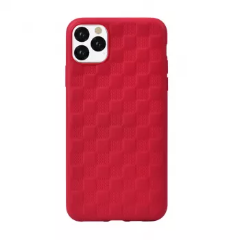 Weiche Hülle Devia Woven2 für iPhone 11 Pro, gewebte strukturierte Schutzhülle, rot