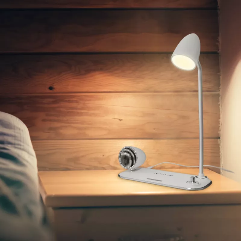 Kabelloser Schreibtischladegerät Tellur TLL151371 mit Bluetooth-Lautsprecher und Schreibtischlampe