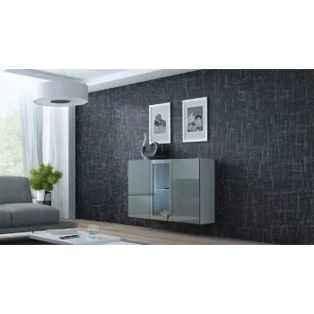 Cama Sideboard VIGO 90/120/38 weiß/grau glänzend