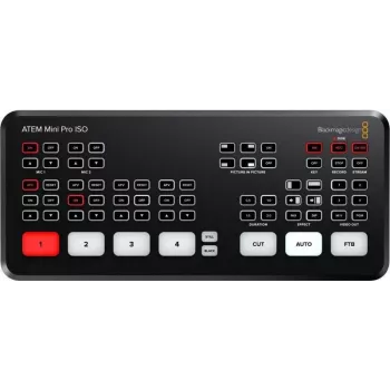 Schwarzmagic ATEM mini Pro ISO - 2K Ultra HD - 1280 x 720,1920 x 1080 Pixel - 720p,1080i,1080p - 60 fps - 10,100,1000 Mbit/s - 10/100/1000Base-T(X)