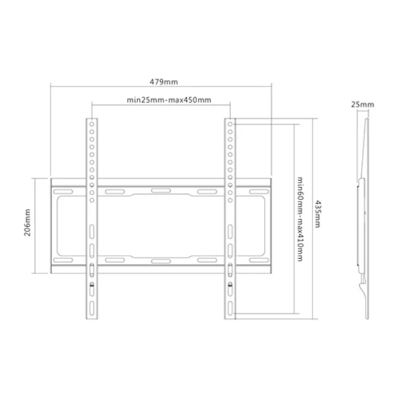 TV-Halterung SUNNE 32-55-EF Schwarz 139,7 cm (55 Zoll)