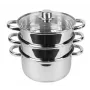Elektrischer Dampfgarer Maestro MR-2900-18 1500 W Vertikaldampf, 18 cm Kochtopf, 2 l, Edelstahl & Glas, induktionsgeeignet