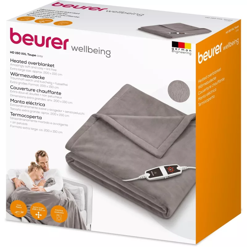 Beurer HD 150 XXL Cosy Taupe Heizdecke, 200 x 150 cm