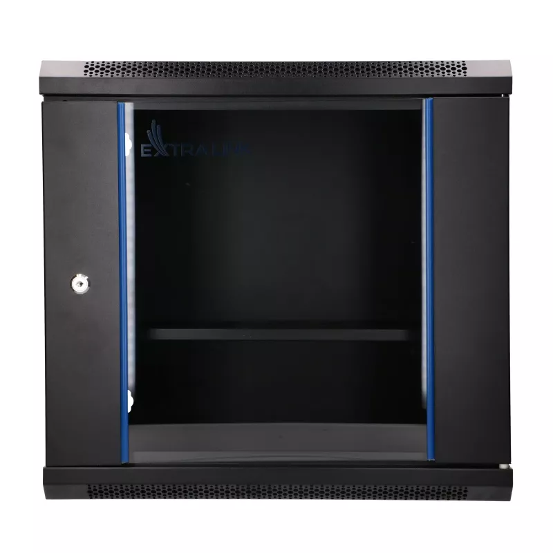 EXTRALINK LITE 9U 530X400 WANDMONTAGE-RACKSCHRANK, SCHWARZ, MIT ABLAGE