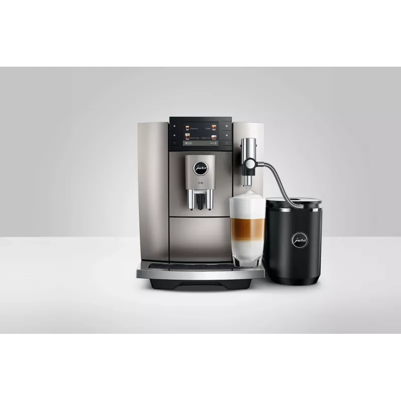 Espressomaschine JURA E8 Vollautomat 1,9 l Silber – 15 bar, 3,5-Zoll-Display, Mahlwerk, Milchaufschäumer
