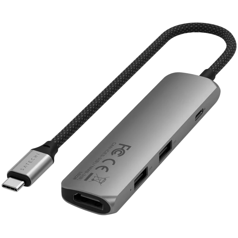 Satechi ST-P4SM Interface Hub USB Typ-C 10000 Mbit/s Grau