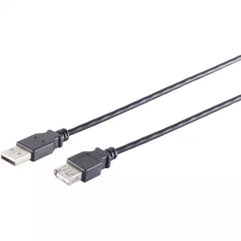 USB-Kabel S/CONN 13-24045 USB 2.0 3 m schwarz