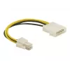 DeLOCK Kabel P4-Stecker Molex 4-Pin-Stecker Mehrfarbig 0,13 m