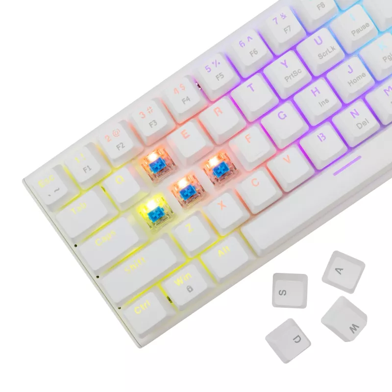 Mechanische Gaming-Tastatur White Shark Wakizashi WAKIZASHI-2-US-W-BLUE — US-Layout, blaue Switches