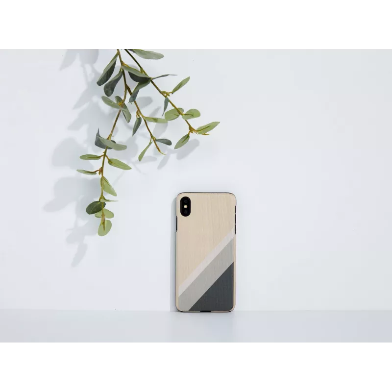 Handyhülle man and wood für iPhone XS Max — grauer Anzug, schwarz