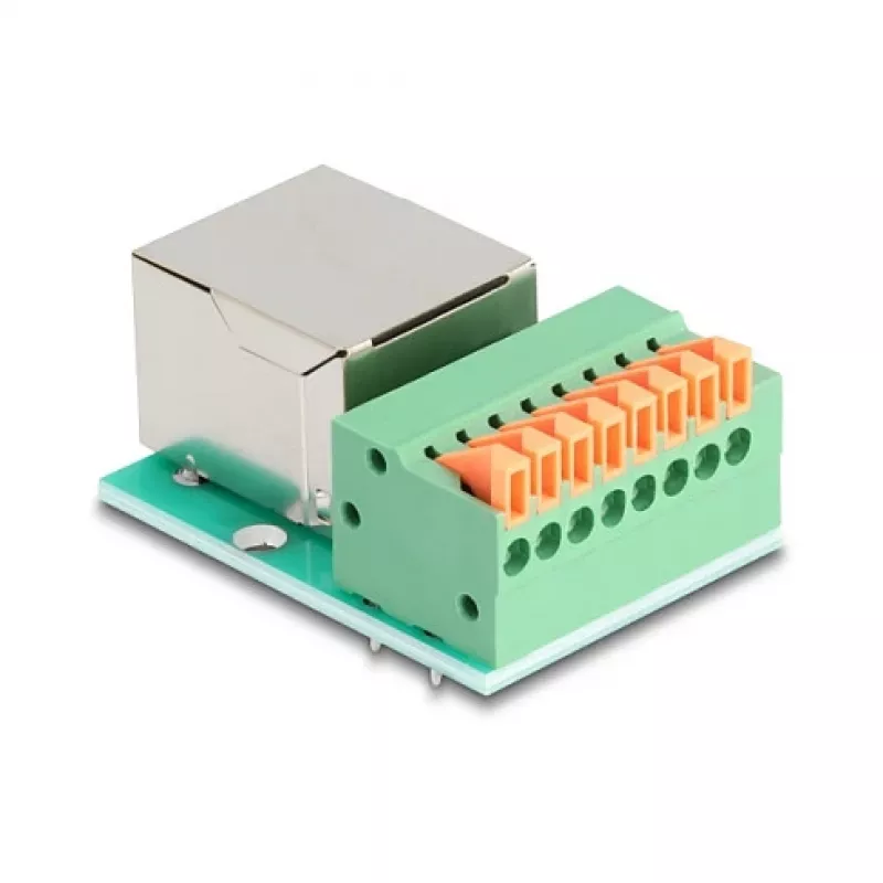 DeLOCK 90652 Kabel-Adapter RJ45 8-Pin-Klemmleiste Grün Silber