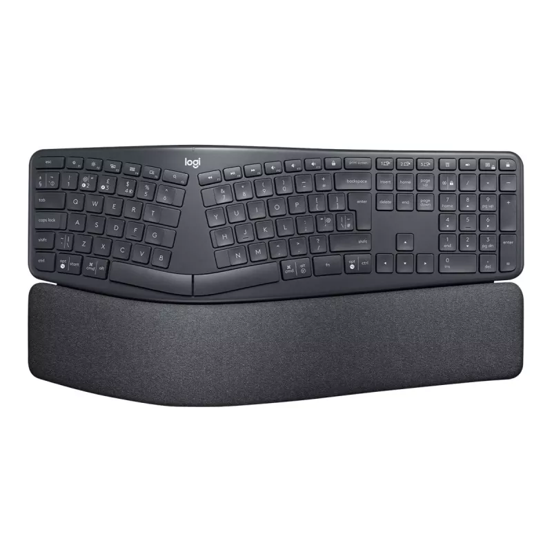 Logitech ERGO K860 - Tastatur - Kabellos - 2,4 GHz, Bluetooth 5.0 - QWERTY - GB - Graphit