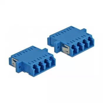 Glasfaseradapter DELOCK LC-Buchse auf LC-Buchse Duplex, blau, 2er-Pack