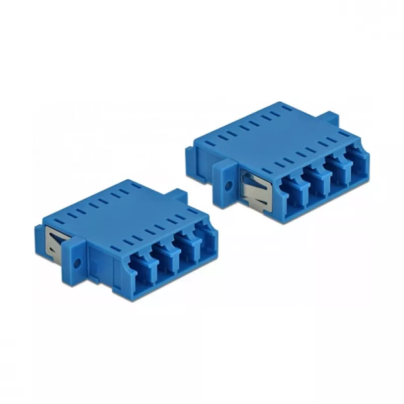 Glasfaseradapter DELOCK LC-Buchse auf LC-Buchse Duplex, blau, 2er-Pack