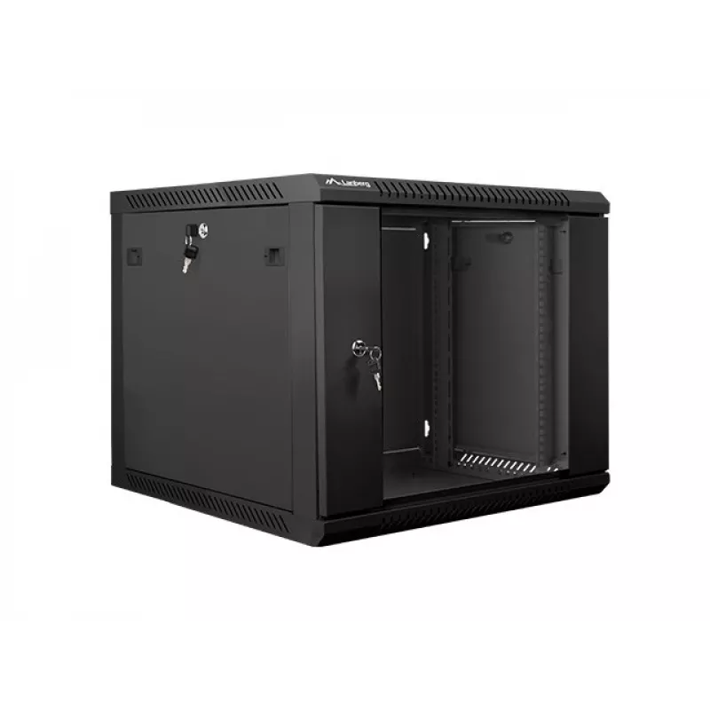 Wandgehäuse LANBERG 9U 19 Zoll WF01-6609-10B, 600×600×507 mm, 60 kg, IP20, schwarz