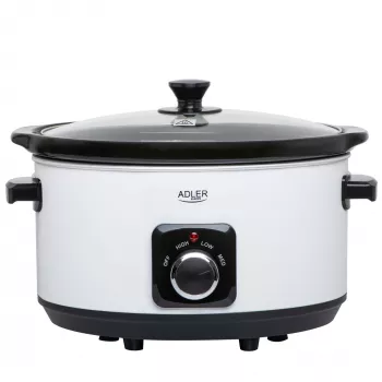 Adler AD 6413r Slow Cooker, 5,8L, Weiß