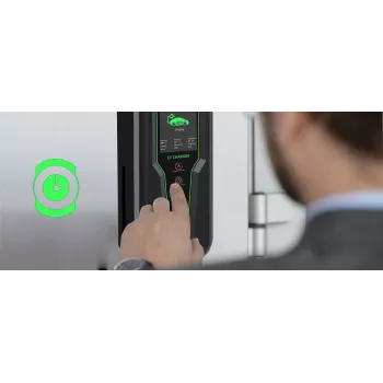 Qoltec 52465 Mobile Ladegerät für Elektroauto 2-in-1 Typ2 mit Regelung | 3,5 kW | 230 V | LCD | Tragbar | Wallbox | 5 m