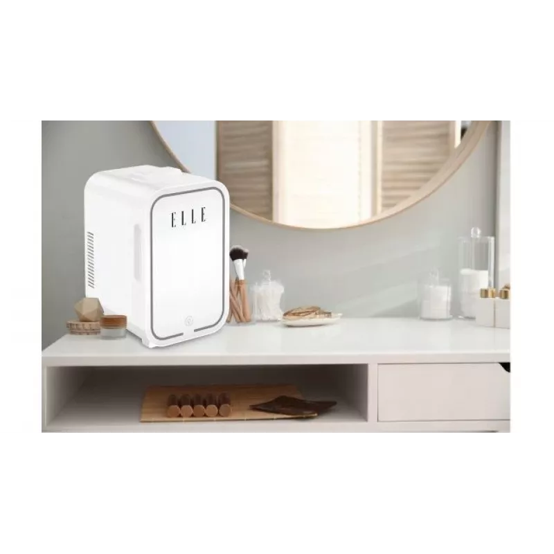 Mini-Kühlschrank mit LED-Schminkspiegel Elle ESDAFX08WHEU 8 L weiß