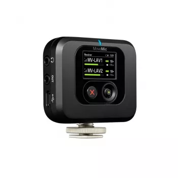 Kabelloser Kameramontage-Empfänger Shure MV-R-Z6 — 50–20000 Hz, 30 m Reichweite, 12–15 V, 308×101×38 mm, 0,429 kg, schwarz