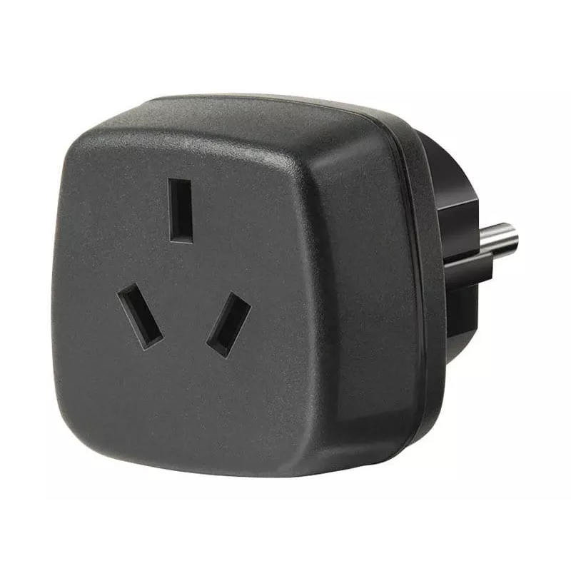 Reiseadapter AUS/CN > Geerdeter Stecker, Steckdosenadapter schwarz