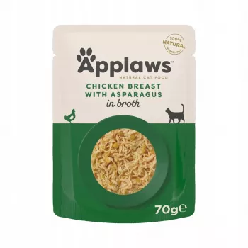 APPLAWS Hähnchenfilet mit Spargel in Brühe - Nassfutter für Katzen - 70 g
