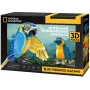 3D Puzzle Cubicfun Blaukehlaras, 88 Teile, Modell 306-DS1097H