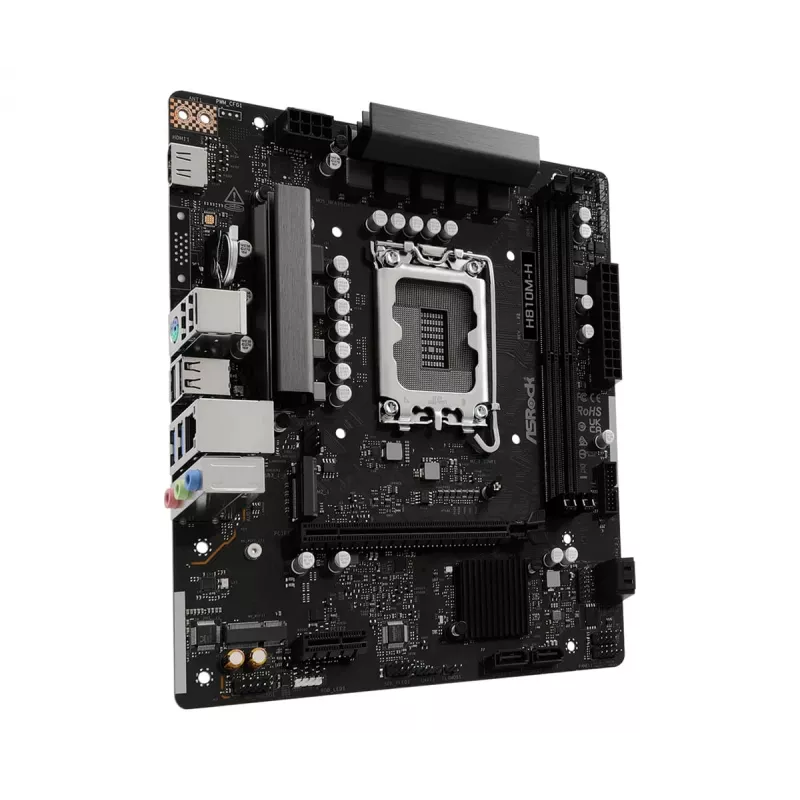Micro-ATX-Mainboard ASRock H810M-H — Intel H810, LGA 1851 (Socket V1), 2x DIMM DDR5, bis zu 128 GB, M.2 & SATA III