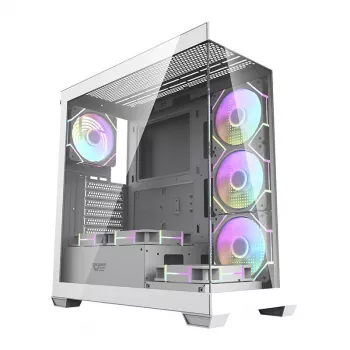 Computer-Gehäuse Darkflash DS900 (weiß) + 7 ARGB-Lüfter