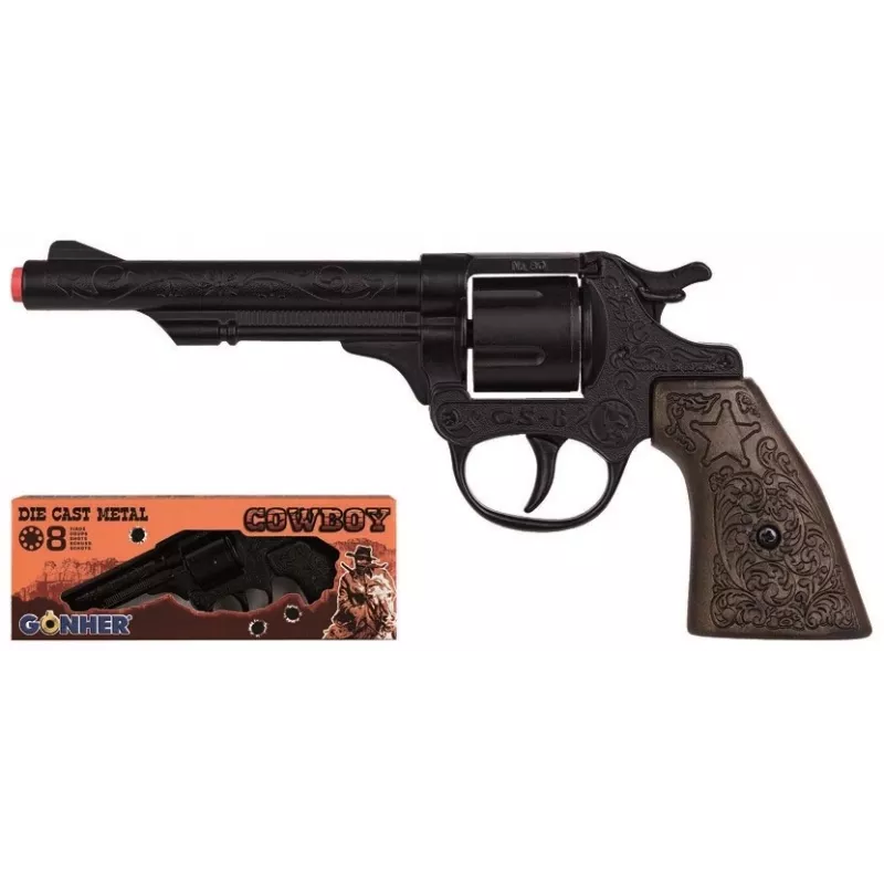 Spielzeug-Metall-Cowboy-Pistole Pulio Modell 15580/6 – realistisches Design, Metallkonstruktion