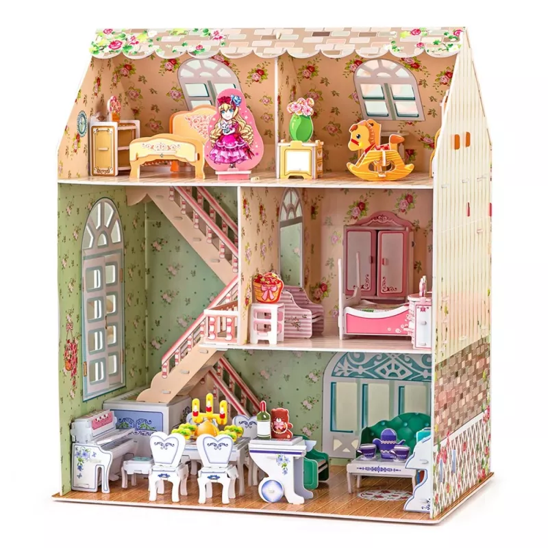 Puppenhaus-Modellbausatz CubicFun P645H — 3D-Papier-/Kartonmontage, Dreamy