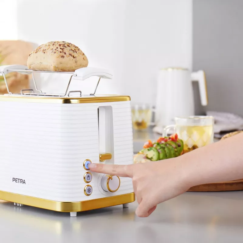 Toaster Petra PT5032WVDE 2-Scheiben, kompakter elektrischer 2-Schlitz-Toaster