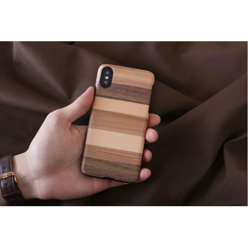 Smartphone-Hülle man and wood für iPhone X/XS — schwarze Schutzhülle