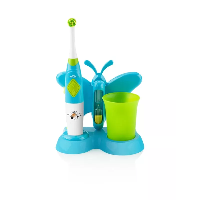 Rotierend-oszillierende Kinderzahnbürste Eta Zahnfee 1294 90080 Blau Grün Weiß