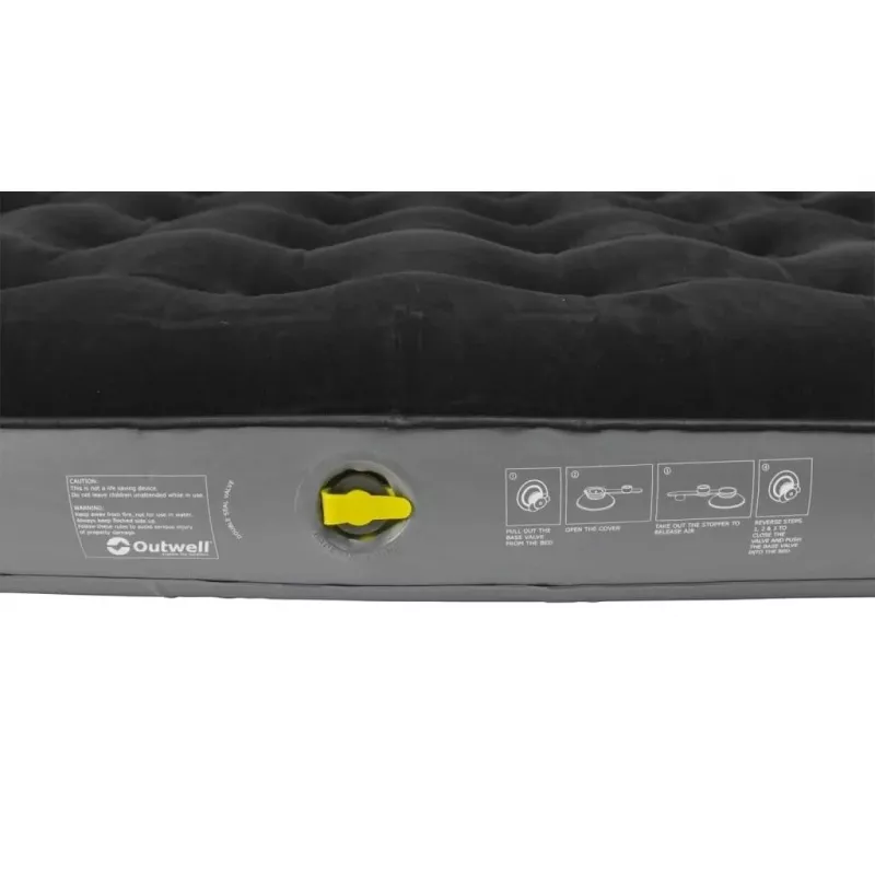 Aufblasbare Doppel-Luftmatratze Outwell Clasic Double – Zweipersonen-Luftbett, schwarz-grau