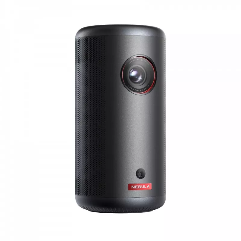 Tragbarer Standard-Throw-Projektor Anker Nebula Capsule 3 — DLP 1080p, 200 ANSI Lumen, 16:9, rot/schwarz, Netz- oder Batteriebetrieb