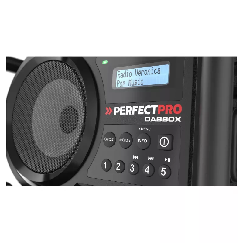 Perfectpro DABBOX Radio da cantiere DAB+ FM AUX Bluetooth antiurto