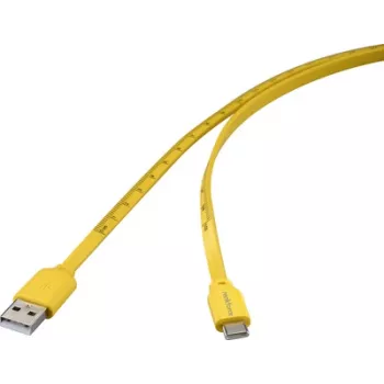 Renkforce USB-Kabel USB 2.0 USB-C-Stecker USB-A-Stecker Gelb Mass-Aufdruck metrisch (RF-6721076)