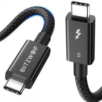 USB-C-Kabel BlitzWolf BW-HDC8 240 W 0,5 m – schwarz, leistungsstarkes USB-C-auf-USB-C-Lade- und Datenkabel