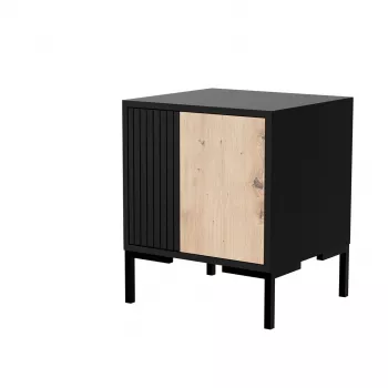 Nachttisch Cama Meble MERCI 44x40x52,5 cm, schwarz und Eiche, MDF/Spanplatte, 2er-Pack