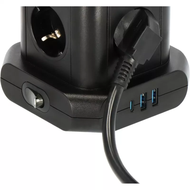 Steckdosenturm Brennenstuhl 1153560010 — 8 Steckdosen, 2×USB-A, 1×USB-C, schwarz