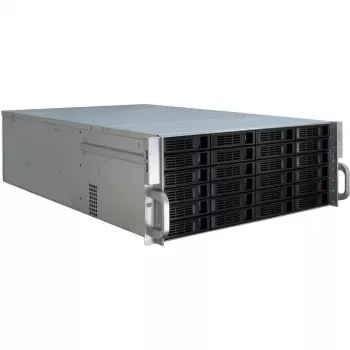 Server-Gehäuse Inter-Tech 4U-4424 Rack Schwarz, Silber