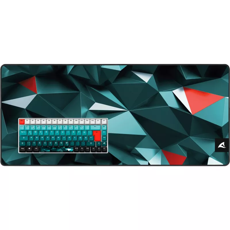 Tastatur Sharkoon SKILLER SGK50 S3 Design Bundle D1 grau-grün rot — kabelgebundene Gaming-Tastatur, kompaktes Layout