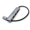 USB-C-Hub Unitek H1208B — 1x USB-A 5 Gbit/s, 3x USB-A 2.0, USB-C-Host, Aluminiumgehäuse, 0,20 m Kabel