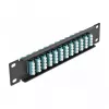 Glasfaser-Patchpanel DeLOCK 10 Zoll 12 Port LC Quad Aqua 1U Schwarz