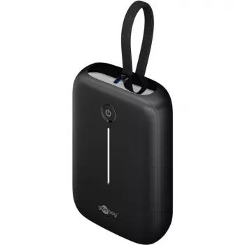 Tragbare Powerbank Goobay 10.000 mAh mit integriertem USB-C-Kabel – 20 W kompakt für unterwegs (76251)