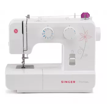 SINGER automatische Nähmaschine Promise 1412 — elektrisch, 12 integrierte Stiche, Drehwahlschalter, weiß
