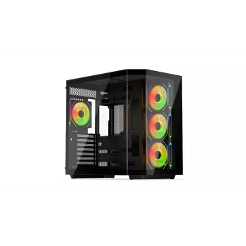 PC-Tower-Gehäuse KRUX Empero KRXD010, ATX, schwarz – unterstützt GPUs bis zu 420 mm, CPU-Kühler bis zu 155 mm, 2x 3,5 Zoll + 3x 2,5 Zoll Einschübe