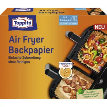 Toppits Backpapier für die Heißluftfritteuse (12x20cm)